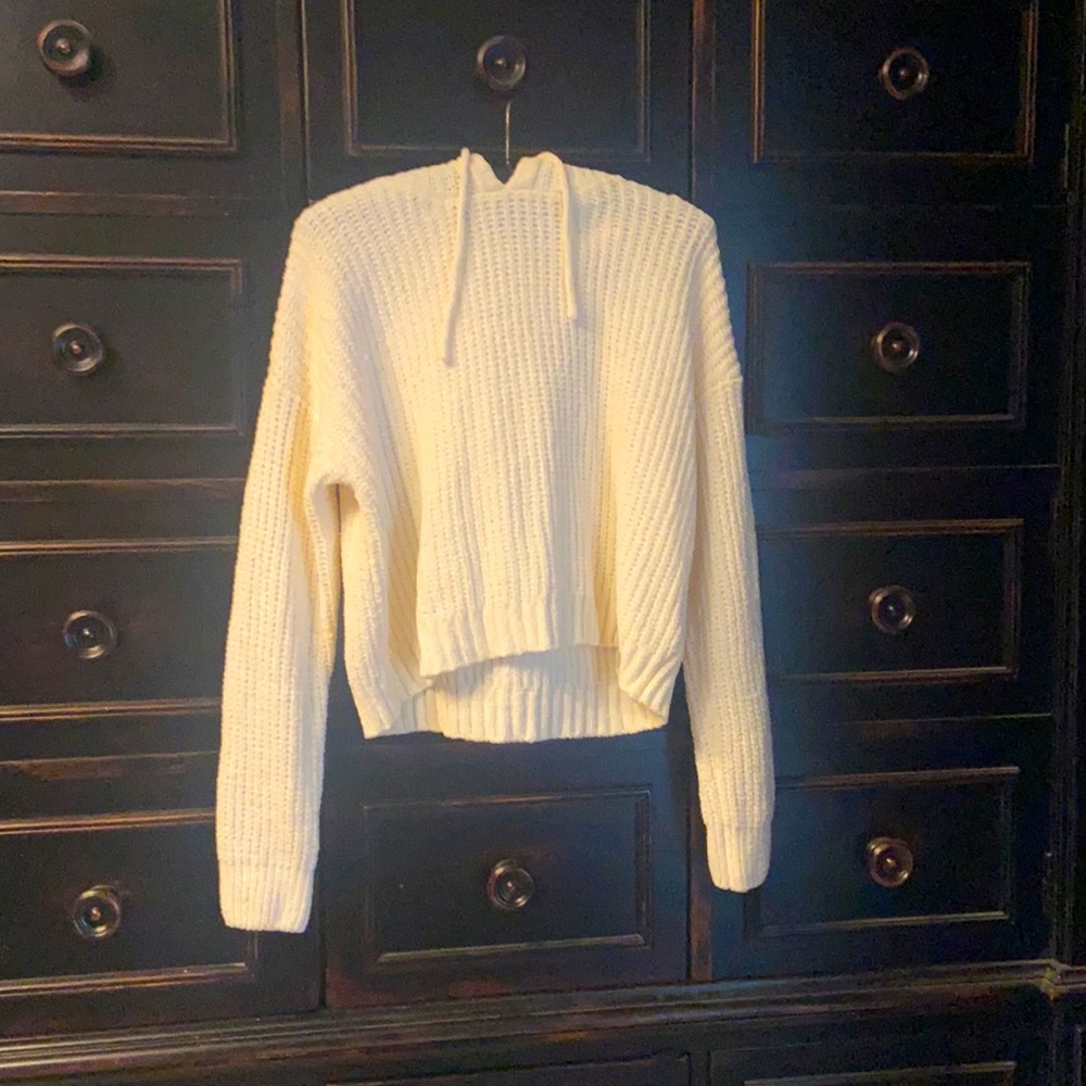 Cream knit sweatshirt for girls size small
